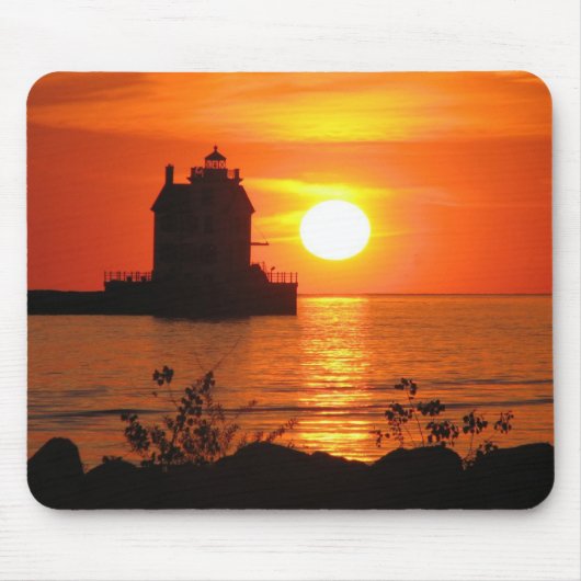 Tapis De Souris Phare au mousepad de coucher du soleil (Devant)