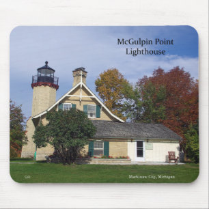 Tapis De Souris Phare de McGulpin Point à l'automne mousepad