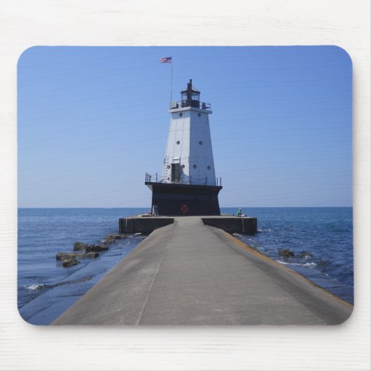 Tapis De Souris Phare de North Pierhead, Ludington, MI (Devant)
