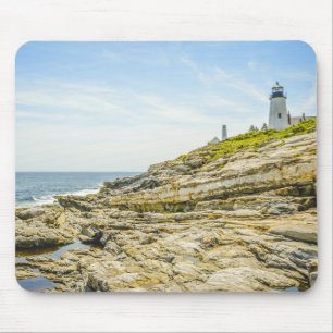 Tapis De Souris Phare de Pemaquid Point dans le Maine et Océan