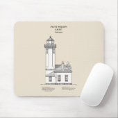 Tapis De Souris Phare de Point Wilson - Washington - SBD (Avec souris)