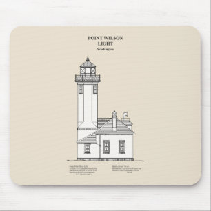 Tapis De Souris Phare de Point Wilson - Washington - SBD