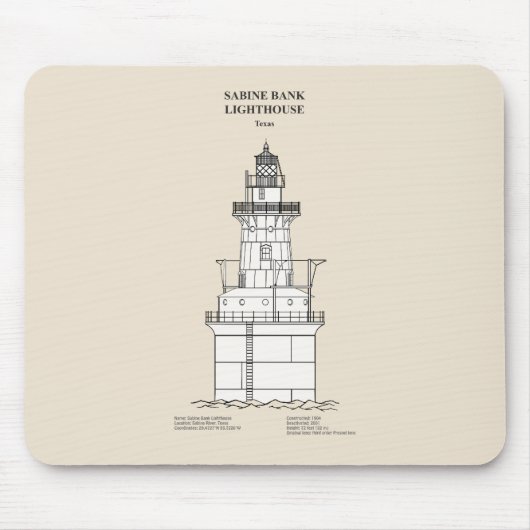 Tapis De Souris Phare de Sabine Bank - Texas - SBD (Devant)