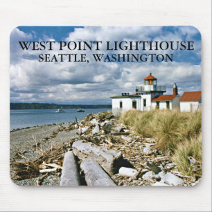 Tapis De Souris Phare de West Point, Seattle Washington