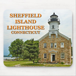 Tapis De Souris Phare d'île de Sheffield, le Connecticut
