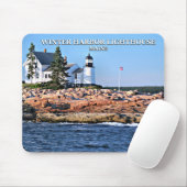 Tapis De Souris Phare du port d'hiver, Maine (Avec souris)