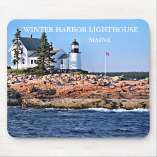 Tapis De Souris Phare du port d'hiver, Maine