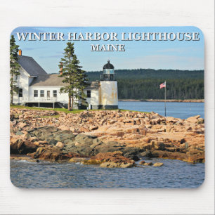 Tapis De Souris Phare du port d'hiver, Maine