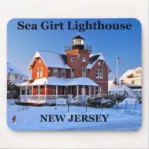 Tapis De Souris Phare enserré par mer, New Jersey Mousepad