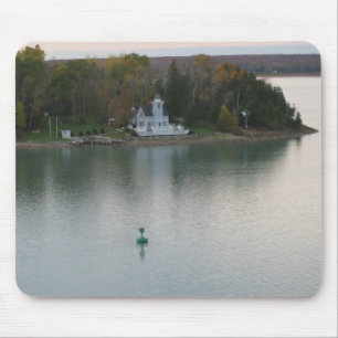 Tapis De Souris Phare rond d'île, rivière MI de St Marys