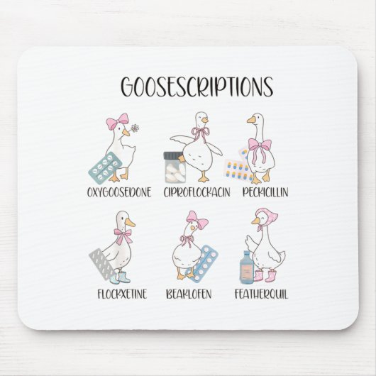 Tapis De Souris Pharmacy Funny Goose Silly Prescriptions Puns Medi (Devant)