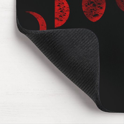 Tapis De Souris Phases gothiques rouges et noirs de lune (Coin)