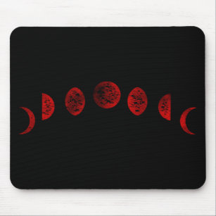 Tapis De Souris Phases gothiques rouges et noirs de lune
