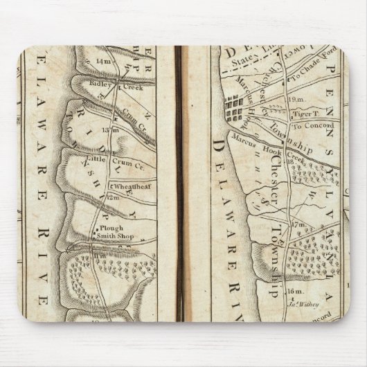 Tapis De Souris Philadelphie à Washington Feuille de route 4 (Devant)