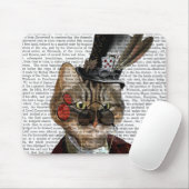 Tapis De Souris Phileas Feline Steampunk Chat et chapeau supérieur (Avec souris)