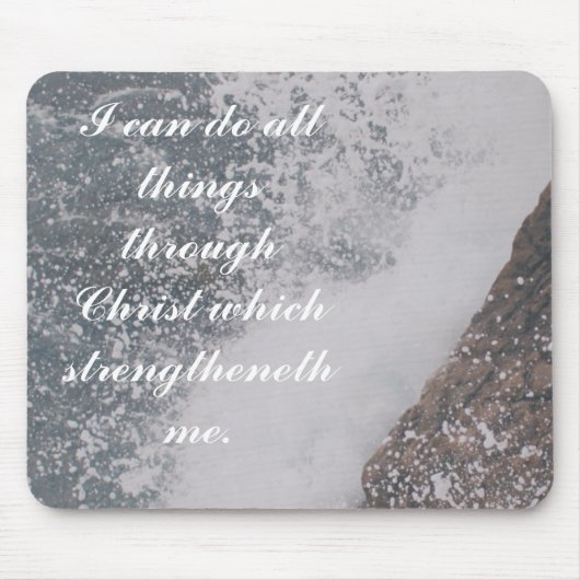Tapis De Souris Philippiens 4:13 Bible Verse Majestic Océan (Devant)