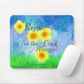 Tapis De Souris Philippiens 4:4 Bible, Réjouissez-vous toujours da (Avec souris)