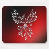 Tapis De Souris Phoenix Blanche se lève Rouge n Cendres Noires (Devant)