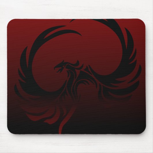 Tapis De Souris Phoenix noir et rouge Mousepad (Devant)