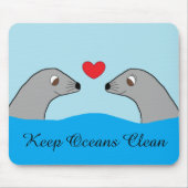 Tapis De Souris Phoques de port en amour (Devant)