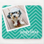 Tapis De Souris Photo avec Modern Chevron Pattern and Custom Nom (Devant)