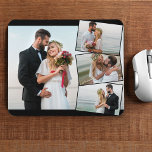 Tapis De Souris Photo Collage 4 Mariage Photo Montage<br><div class="desc">Créez votre propre mousepad photo mariage unique. Le modèle photo est prêt à vous permettre d'ajouter 4 de vos photos préférées qui s'afficheront automatiquement comme une photo arrière - plan principale au format paysage, les 3 autres étant superposées dans un montage en zigzag. Le design est composé de cadres photo...</div>