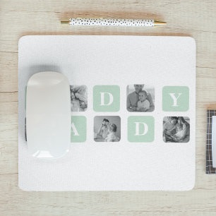 Tapis De Souris Photo Collage moderne Mint & Happy FathersDay Cade