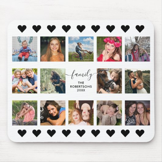 Tapis De Souris Photo Collage noir Souris (Devant)