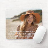 Tapis De Souris Photo complète avec texte simple en bas (Avec souris)