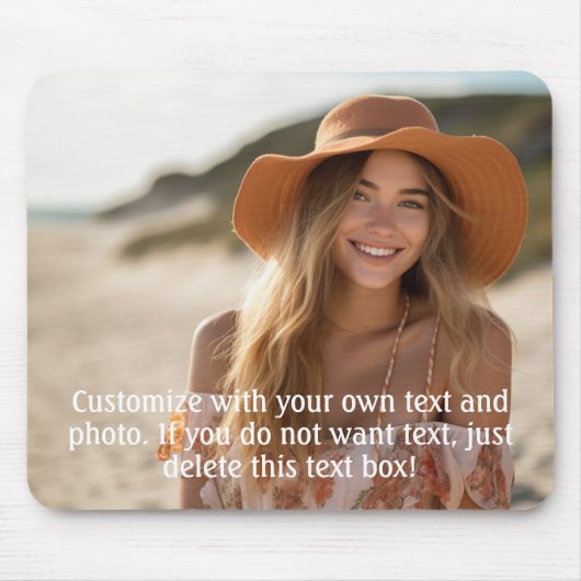Tapis De Souris Photo complète avec texte simple en bas (Devant)