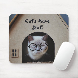 Tapis De Souris Photo de chat mignon Chats ont du personnel Citati