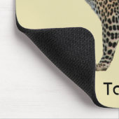 Tapis De Souris Photo de chat sauvage léopard tacheté (Coin)