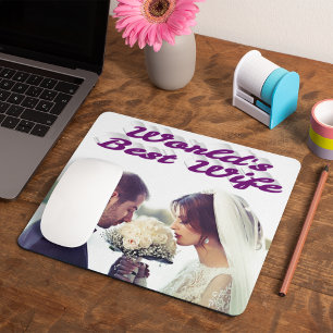 Tapis De Souris Photo de la femme violet