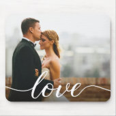 Tapis De Souris Photo de mariage personnalisée script d'amour (Devant)