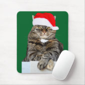 Tapis De Souris Photo de Noël Humbug de chat avec Santa Hat (Avec souris)