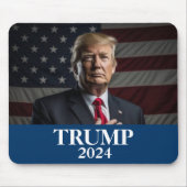 Tapis De Souris Photo Donald Trump - Trump 2024 Garder l'Amérique  (Devant)