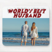 Tapis De Souris Photo du mari avec texte bordeaux (Devant)