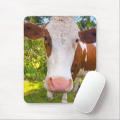 Tapis De Souris Photo d'un animal de ferme de vache (Avec souris)