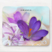 Tapis De Souris Photo d'un joli Crocus de printemps violet (Devant)