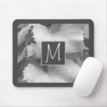 Photo en noir et blanc de Feuilles de raisin gris
