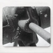 Tapis De Souris Photo en noir et blanc de la machinerie rouillée (Devant)