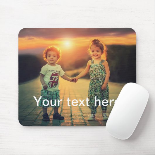 Tapis De Souris Photo et texte faits sur commande (Avec souris)