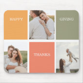 Tapis De Souris Photo Family Collage moderne | Happy Thanksgiving (Devant)