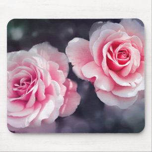 Tapis De Souris Photo florale de roses roses féminins