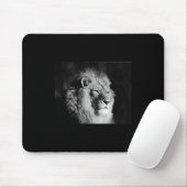 Tapis De Souris Photo Lion noir et blanc (Avec souris)