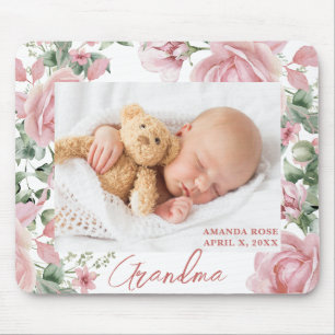 Tapis De Souris Photo personnalisée Floral Nouveau bébé