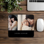 Tapis De Souris Photo Personnalisée Noir Blanc Simple<br><div class="desc">Cette photo personnalisée noir blanc simple pavé de souris est un accessoire parfait pour votre bureau. Customisez-le en remplaçant les photos et les noms par les vôtres.</div>