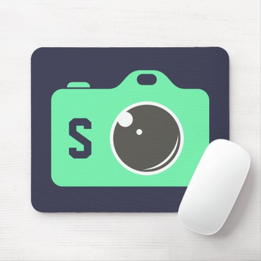 Tapis De Souris Photo Pop Art Green Monogramme bleu (Avec souris)