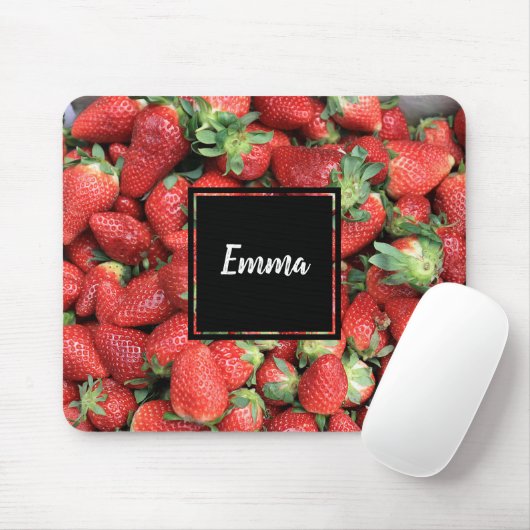 Tapis De Souris Photo Red Juicy Strawberries (Avec souris)