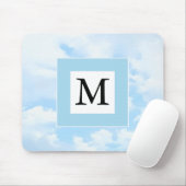 Tapis De Souris Photo Soft Blue Sky Custom Single Initial (Avec souris)